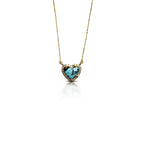 14k 9mm Kingman Turquoise Heart Necklace NEW
