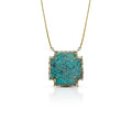 14k Mini Turquoise Cross Necklace