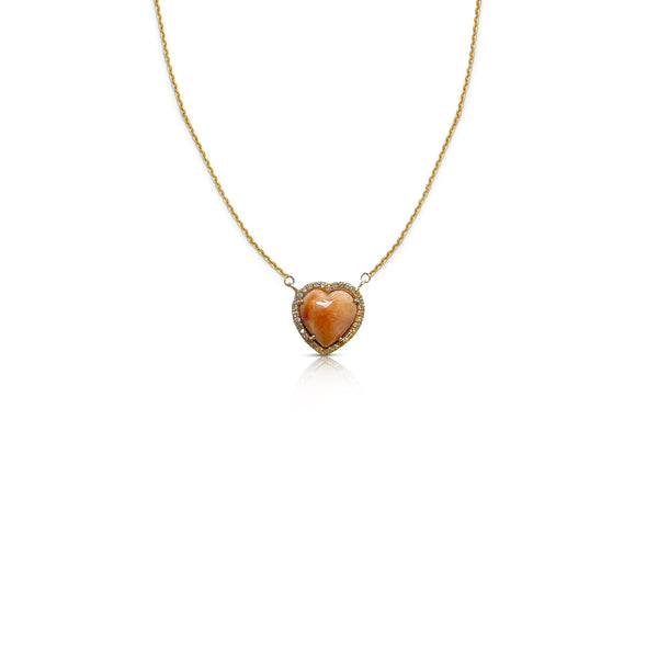 14k Mini Spiney Oyster Shell Heart Necklace