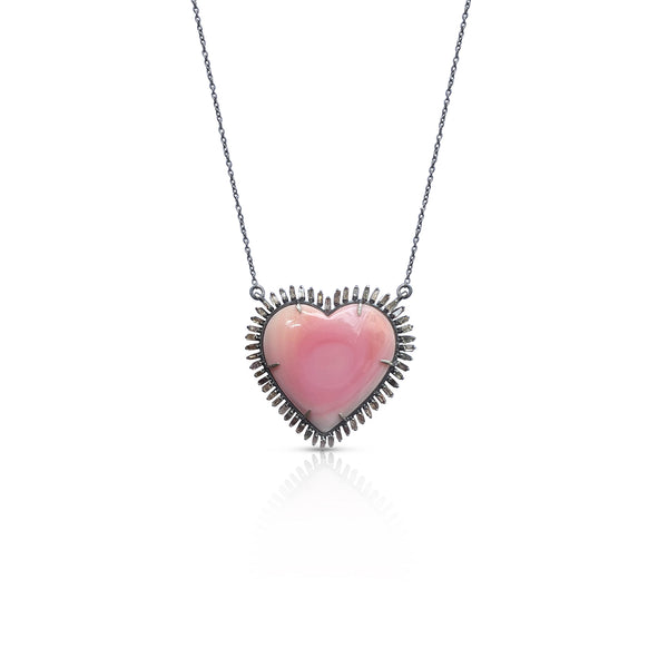 Conch Baguette Heart Necklace