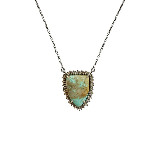 Mini Turquoise Shield Necklace