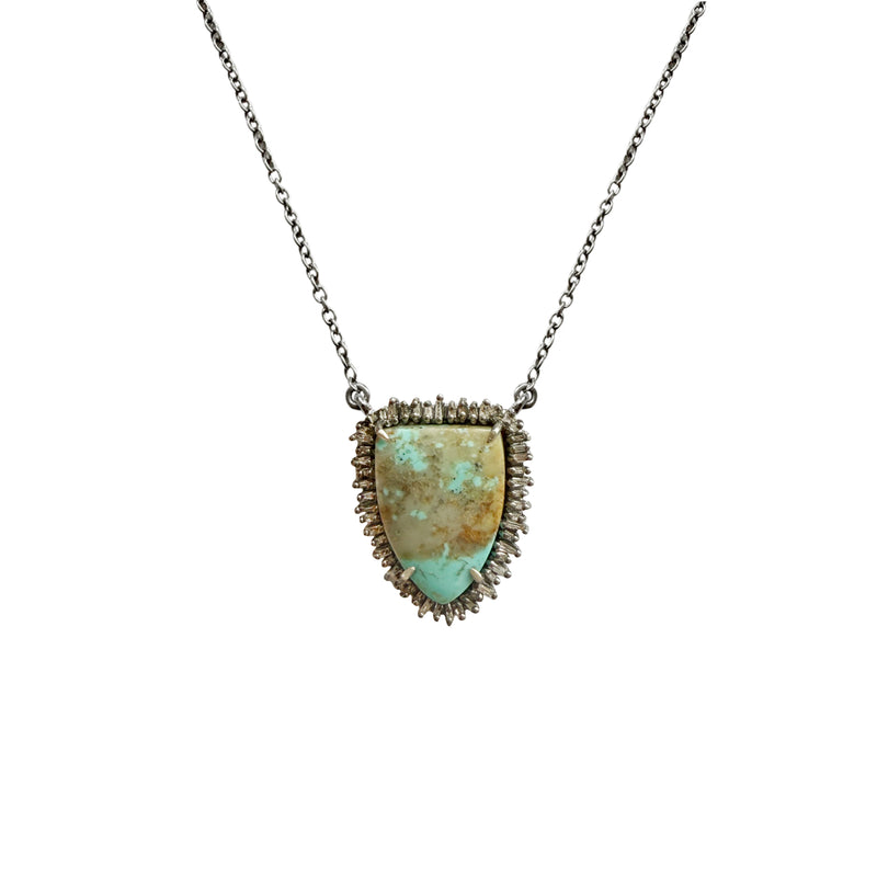 Mini Turquoise Shield Necklace