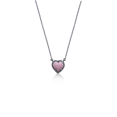 10mm Conch Shell Heart Charm Necklace