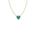 8mm 14k Turquoise Heart Necklace NEW