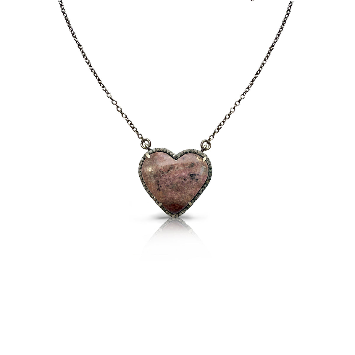 Pink Cobalt Heart Charm Necklace