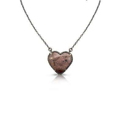 Pink Cobalt Heart Charm Necklace
