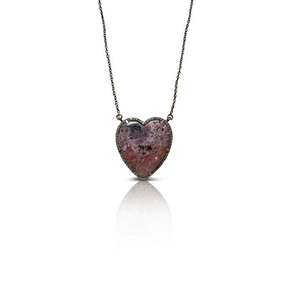 Pink Cobalt Heart Charm Necklace