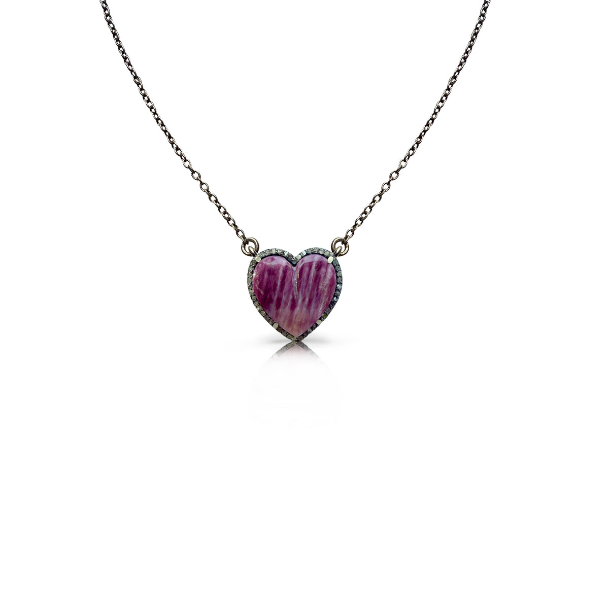Spiney Oyster Shell  Heart Charm Necklace