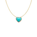 Small 14k Turquoise Heart Necklace