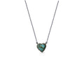 8mm Turquoise Heart Diamond Necklace