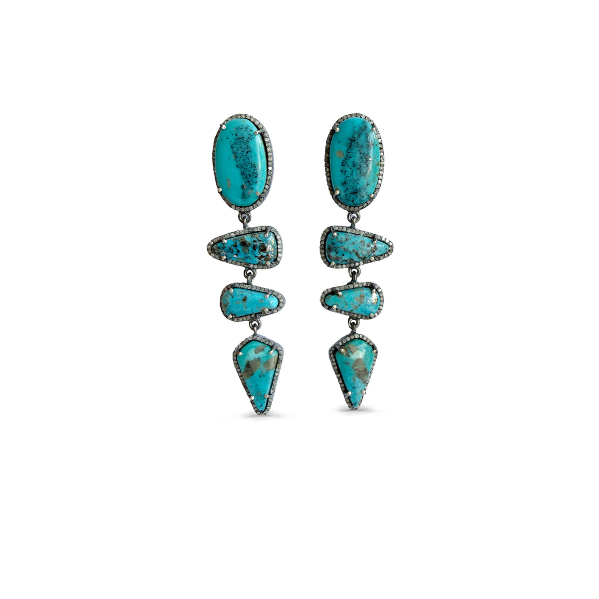Persian Turquoise Quadri Drop Earrings