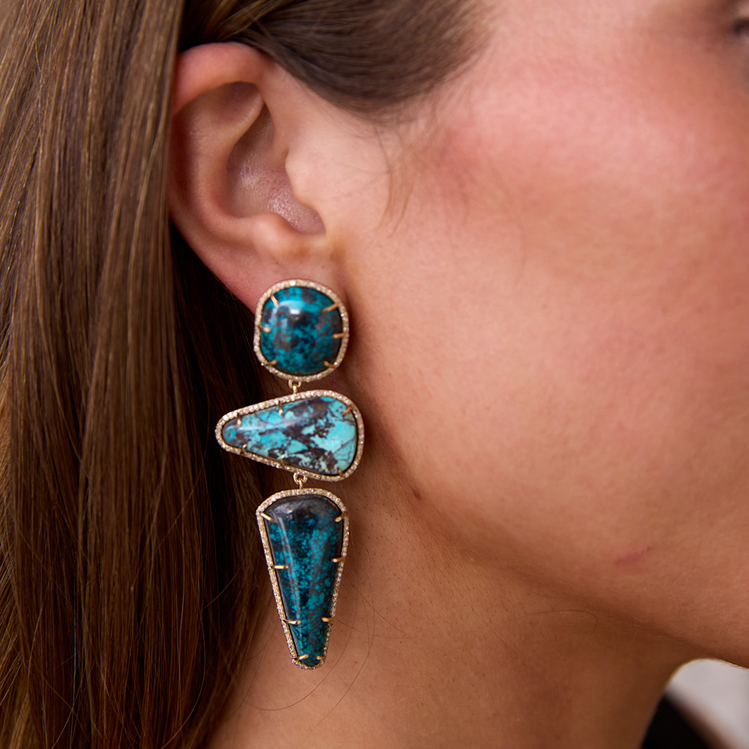 14k Bisbee Triple Drop Earrings