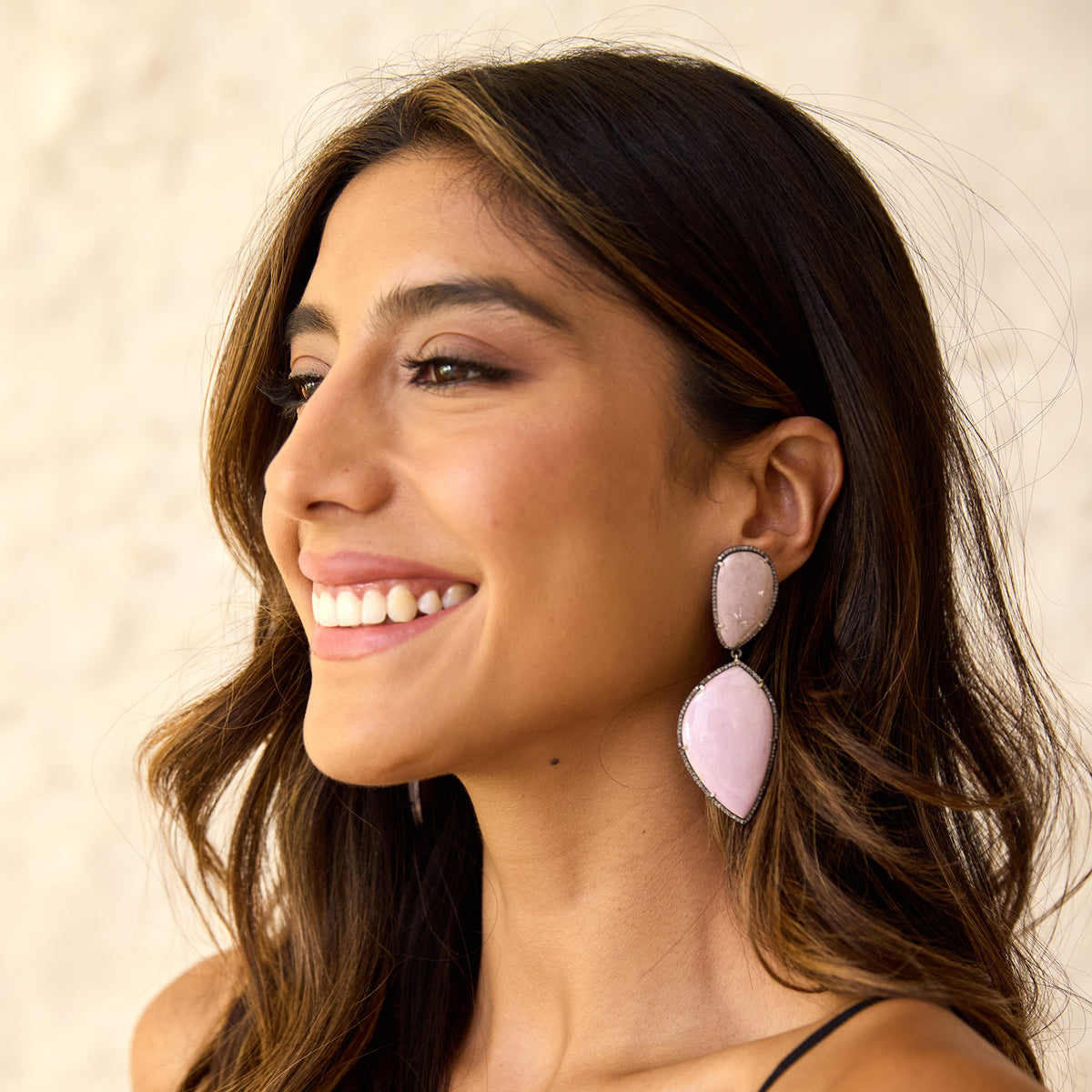 Phosphosiderite Double Drop Earrings