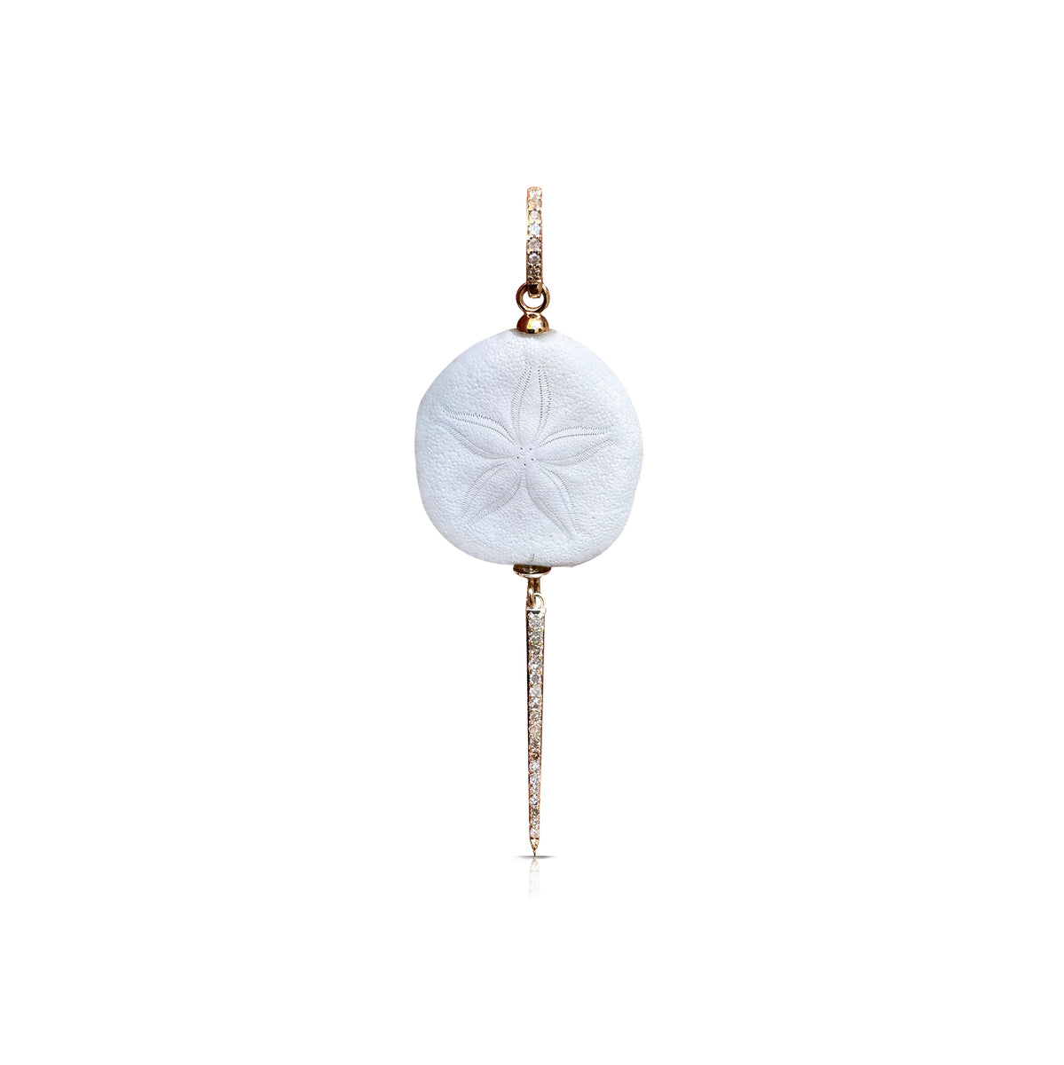 Sand Dollar and 14k Diamond Spike Charm