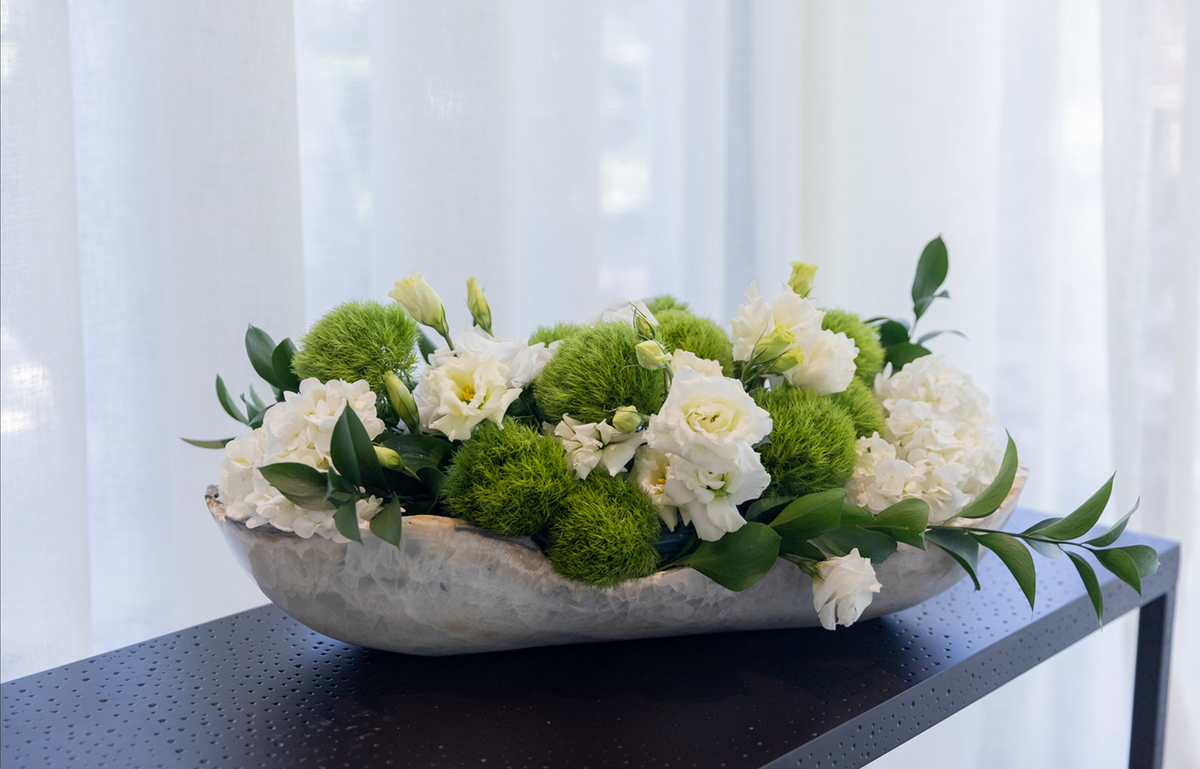 Large White Onyx Canoe