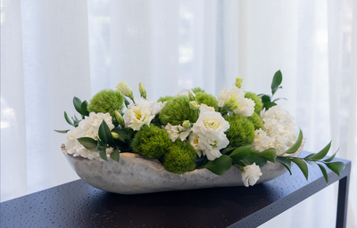 Large White Onyx Canoe