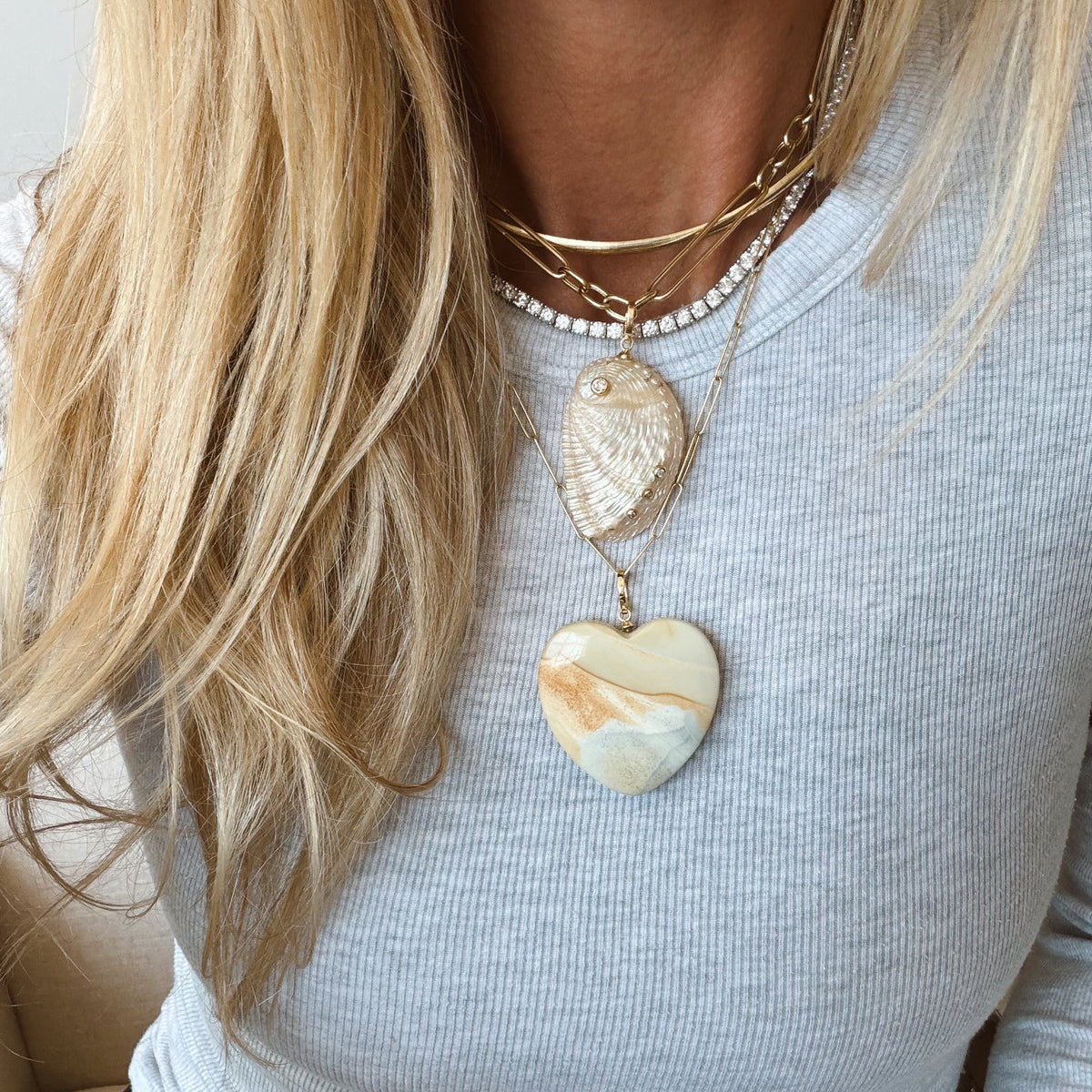 14k Willow Creek Jasper Heart Charm