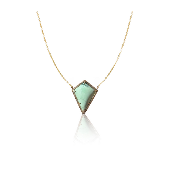 14k Variscite Shield Necklace