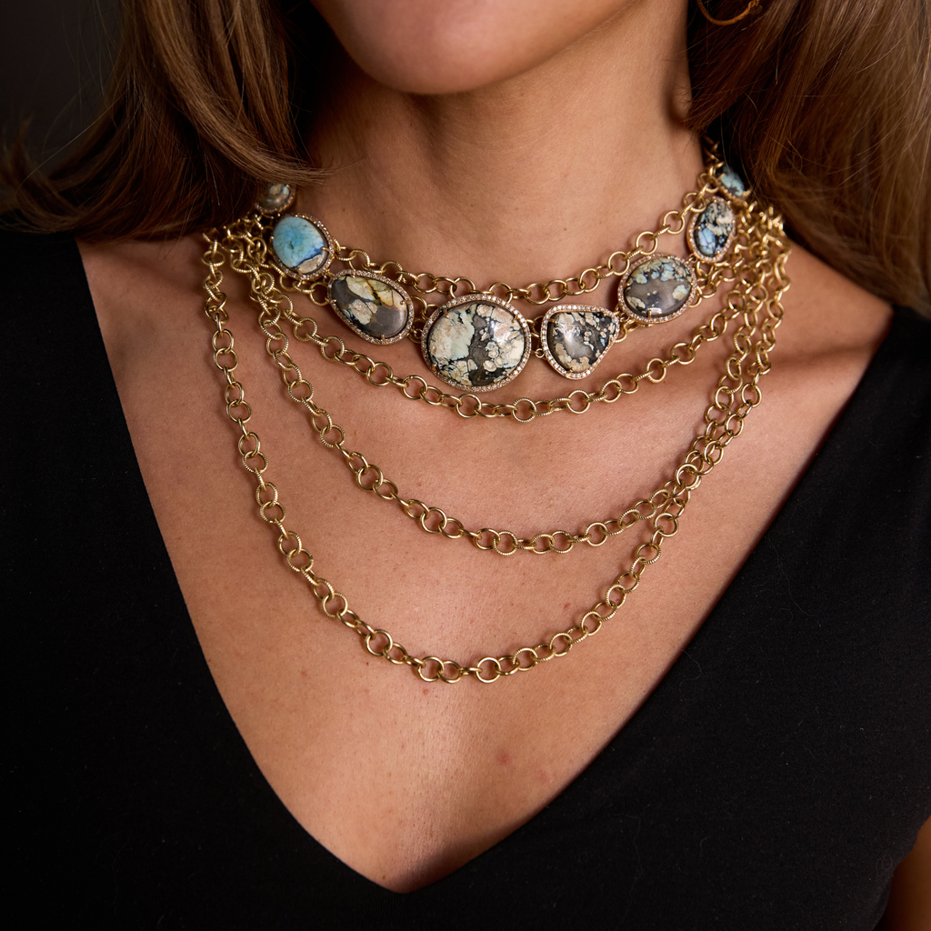 14k Diamond Hotsonite Choker