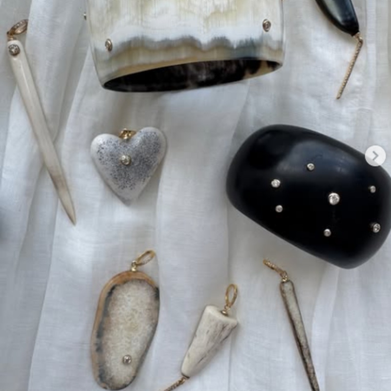 14k Fossilized Walrus Tusk Pendant