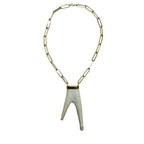 14k Large Paperclip Antler Necklace