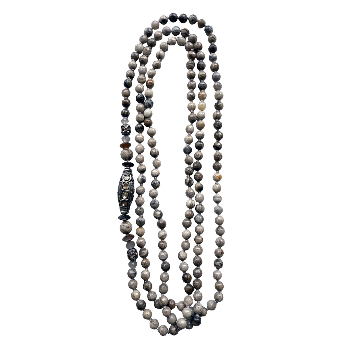 Faceted Natural Stone Beaded Necklace