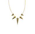 14k Gold and Pave Diamond 5 Bear Claw Necklace