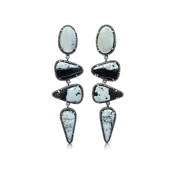 White Buffalo Quadri Drop Earrings