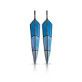 Large Blue Ombre Enamel Feather Earrings