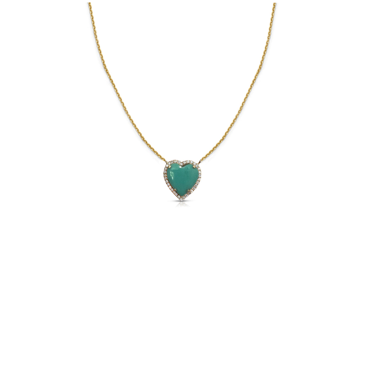 14k Mini Turquoise Heart Necklace 2