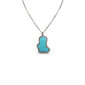 Silver Turquoise Boot Necklace