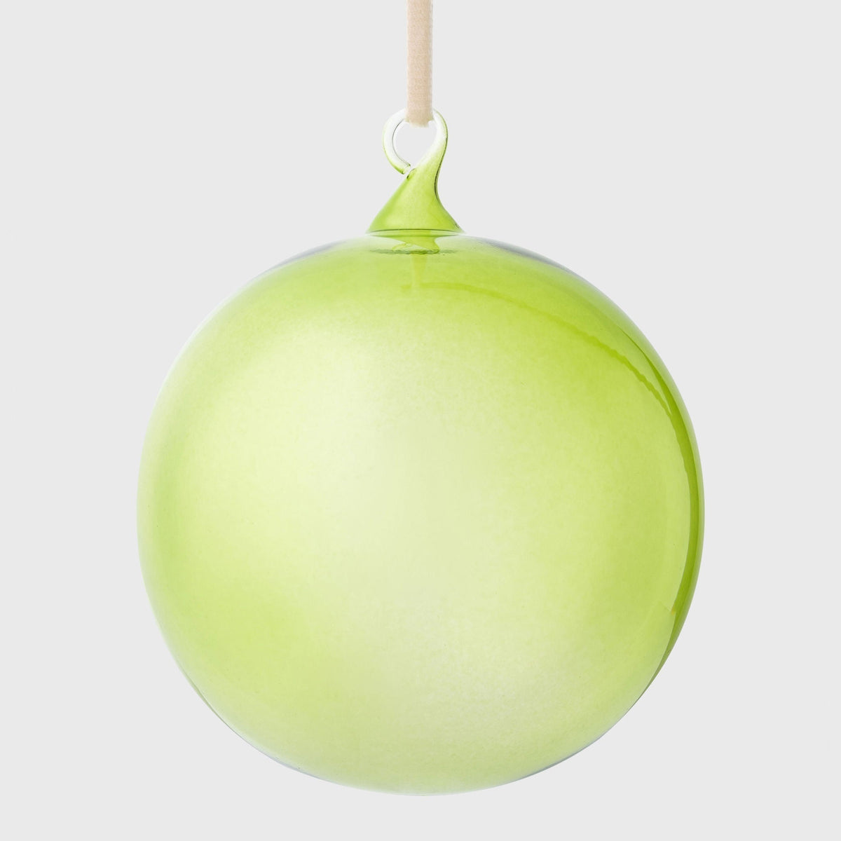 Glass bubble balls, spring green, set of three