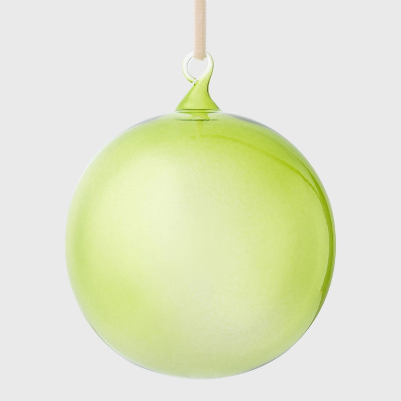 Glass bubble balls, spring green, set of three