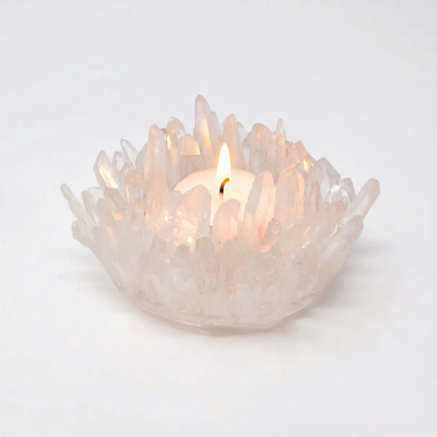 Lemurian Quartz Crystal Points Candle Holder