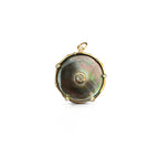 14k Blacklip MOP Coin Bezel Diamond Charm
