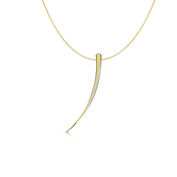 Row of Diamonds 14k Tusk Pendant