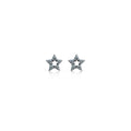 14k White Gold Diamond Star Stud Earrings