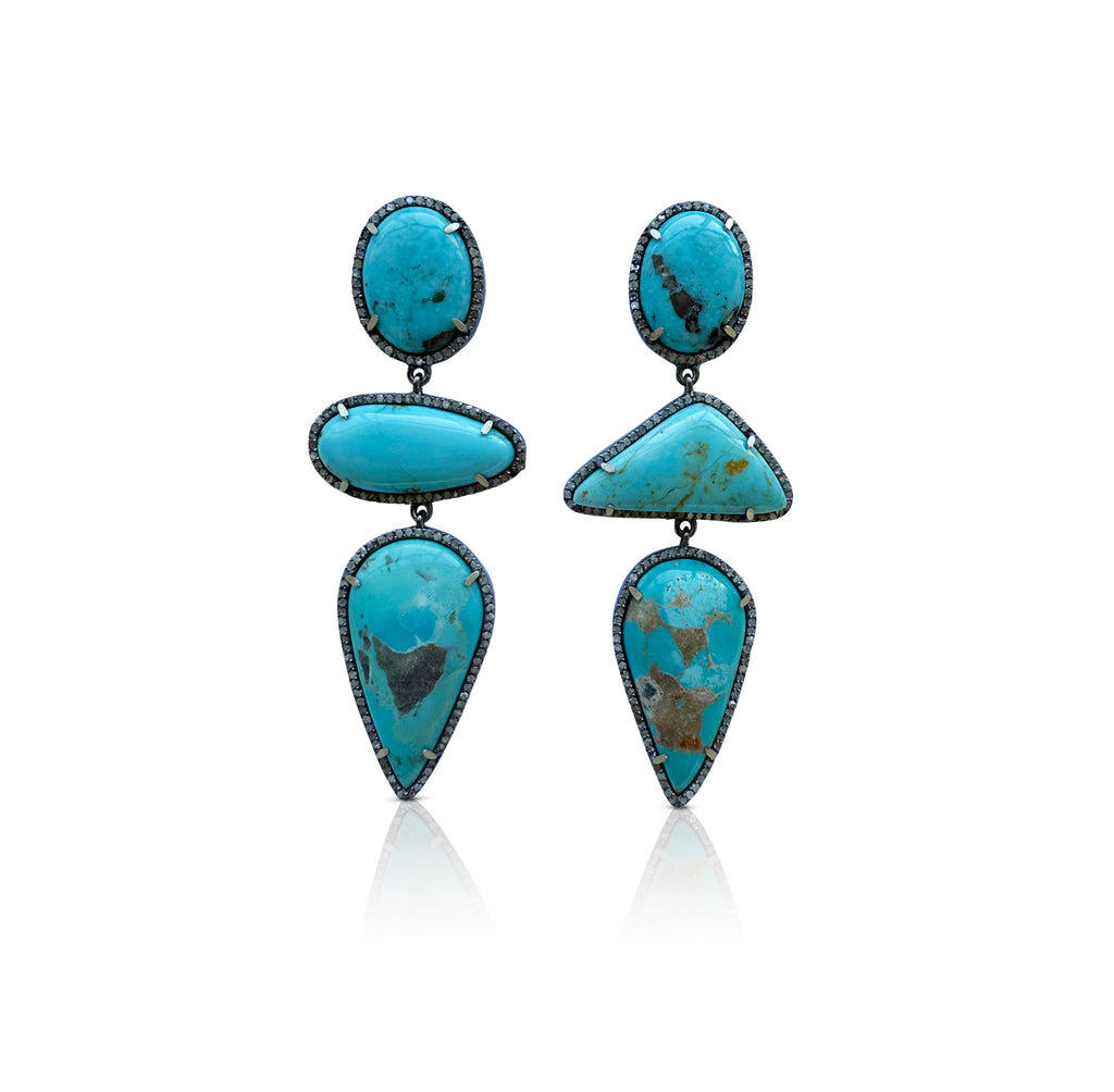 Campitos Turquoise Triple Drop Earrings