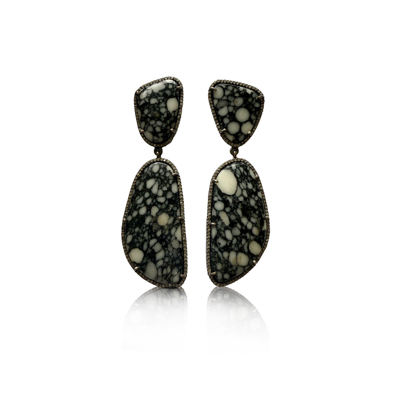 Howlite Double Drop Earrings