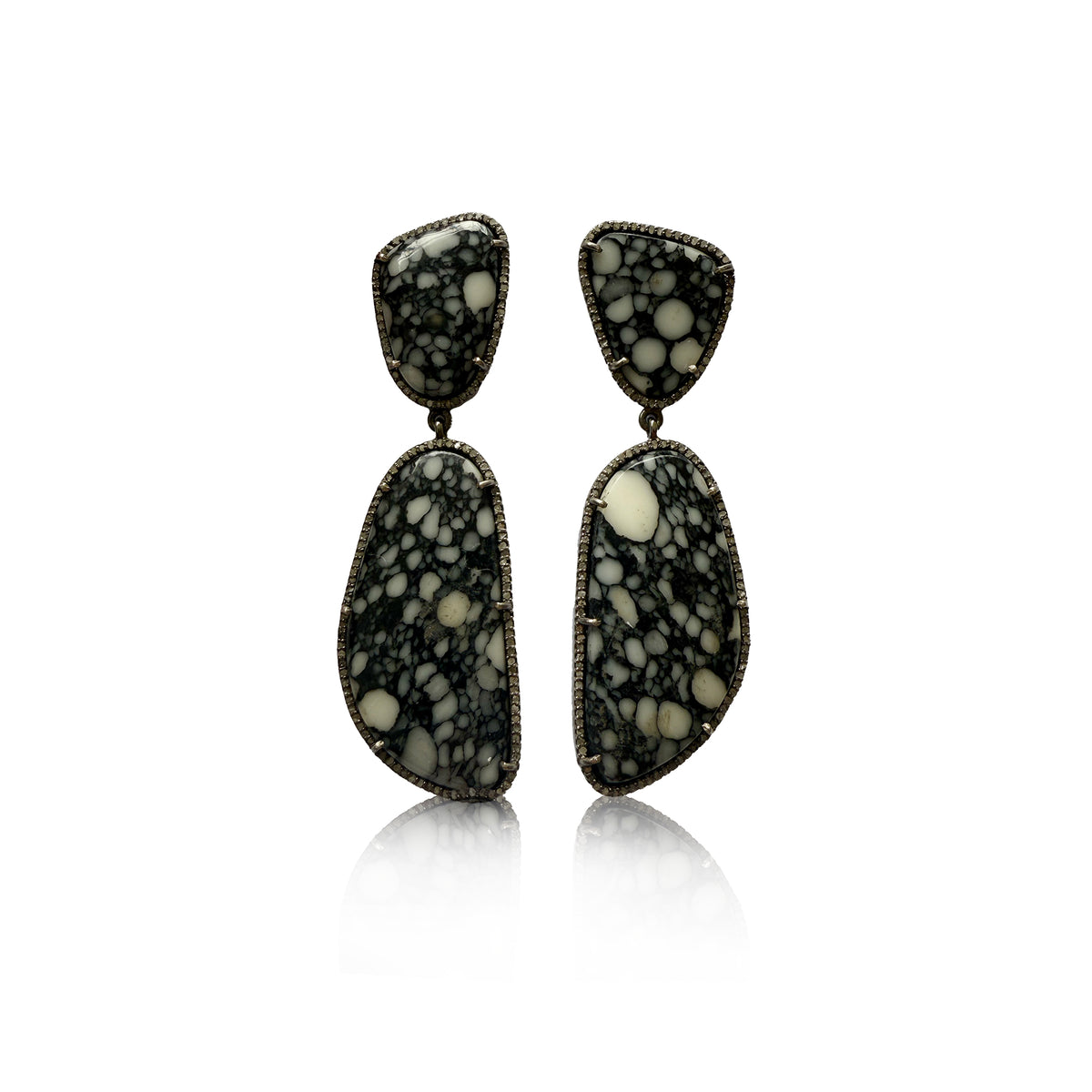 Howlite Double Drop Earrings