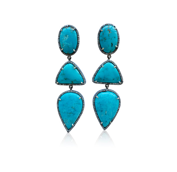 Kingman Triple Drop Earrings 1