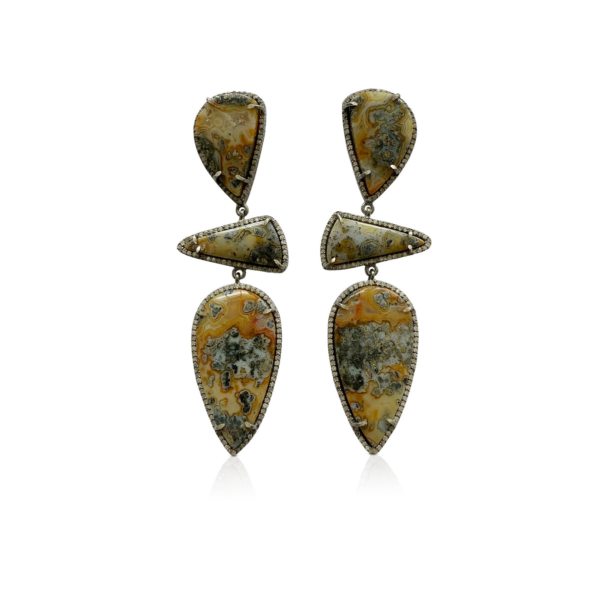 Marcasite Triple Drop Earrings