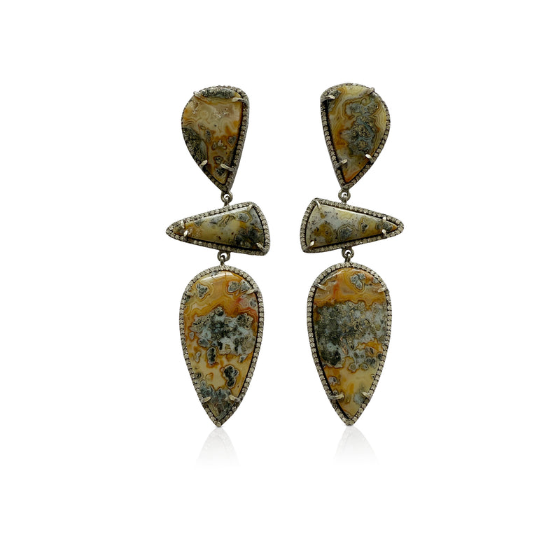 Marcasite Triple Drop Earrings