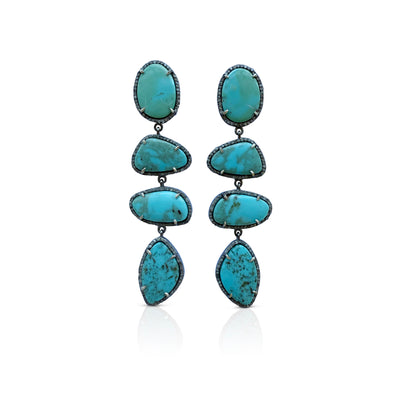 Turquoise Quadri Drop Earrings