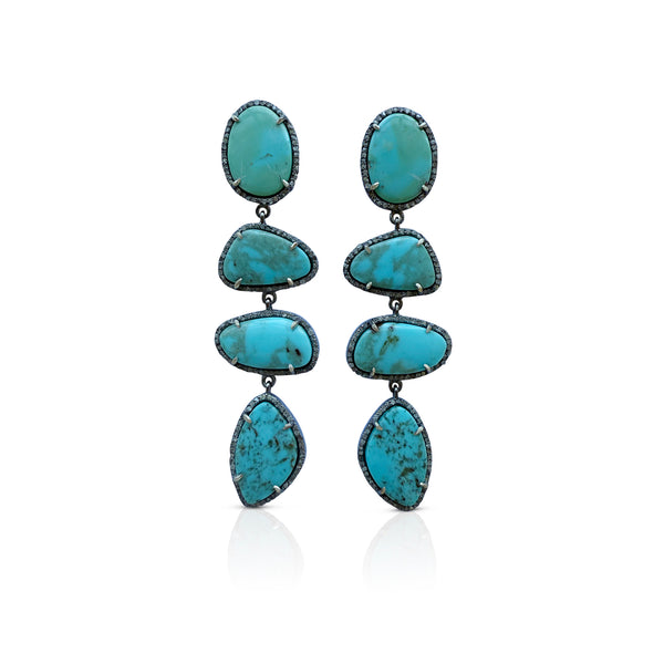 Turquoise Quadri Drop Earrings