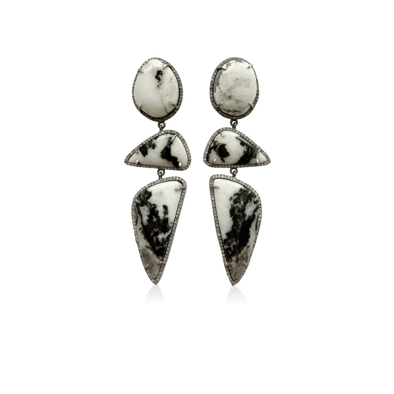 White Buffalo Triple Drop Earrings 5