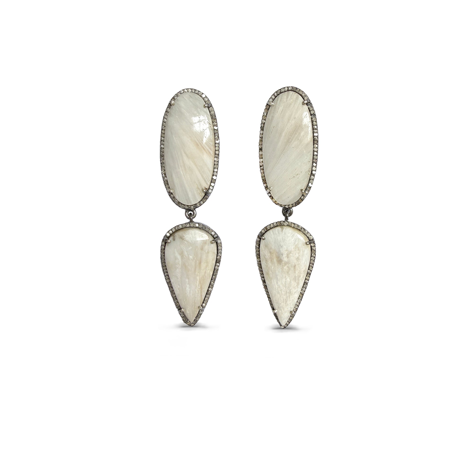 Scolecite Double Drop Earrings