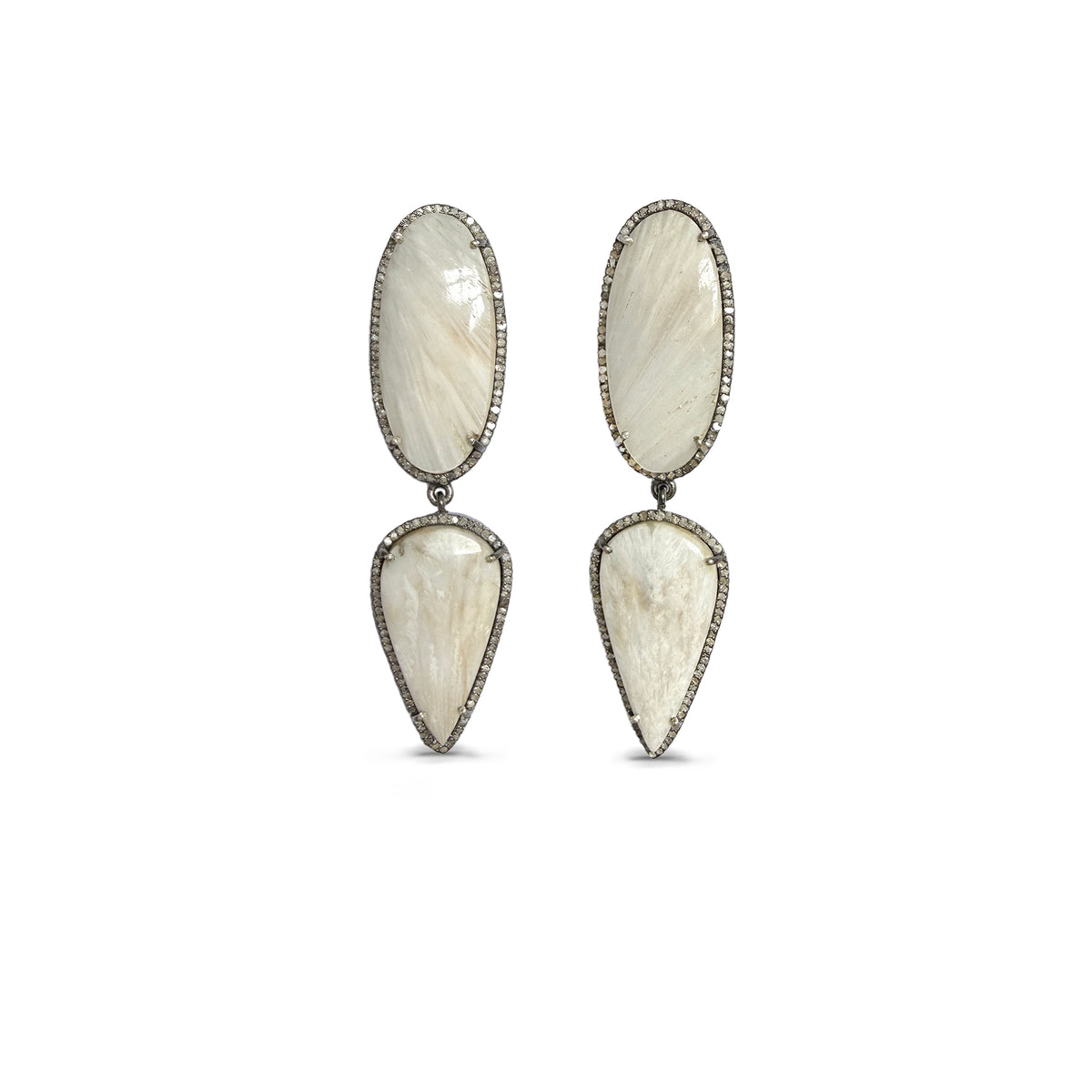 Scolecite Double Drop Earrings