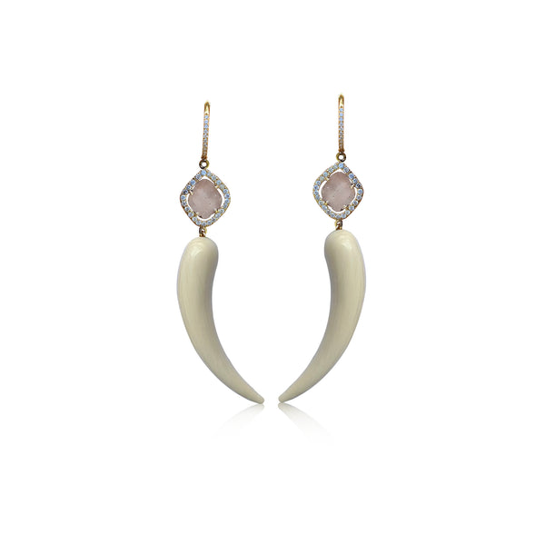 14k Curved Tusk Drop Earrings