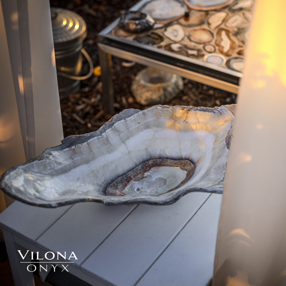 Exotic White Ice Onyx Bowl #1